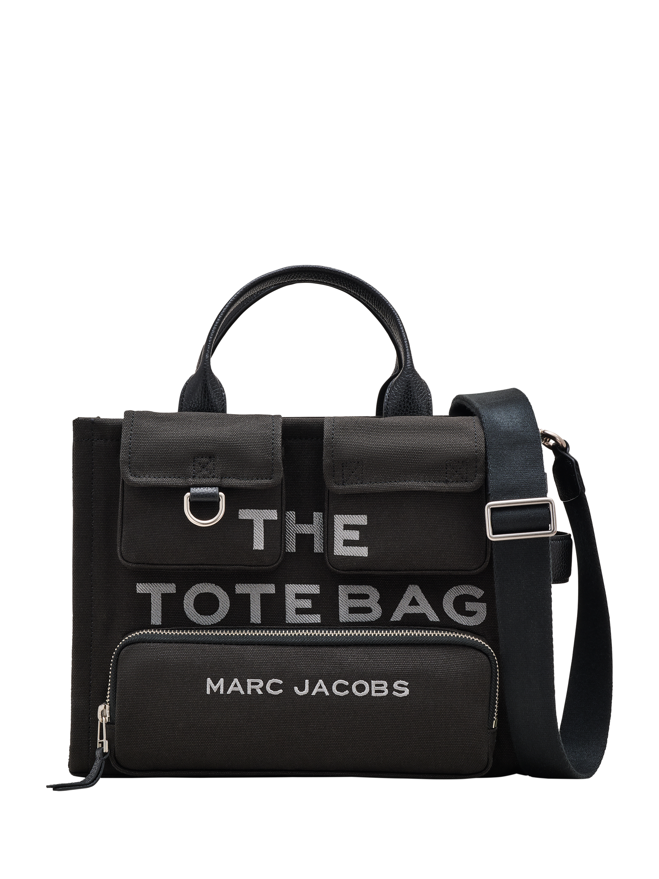 Product image 1 of 10, which shows Marc Jacobs The Medium Canvas Cargo Tote Bag, Black