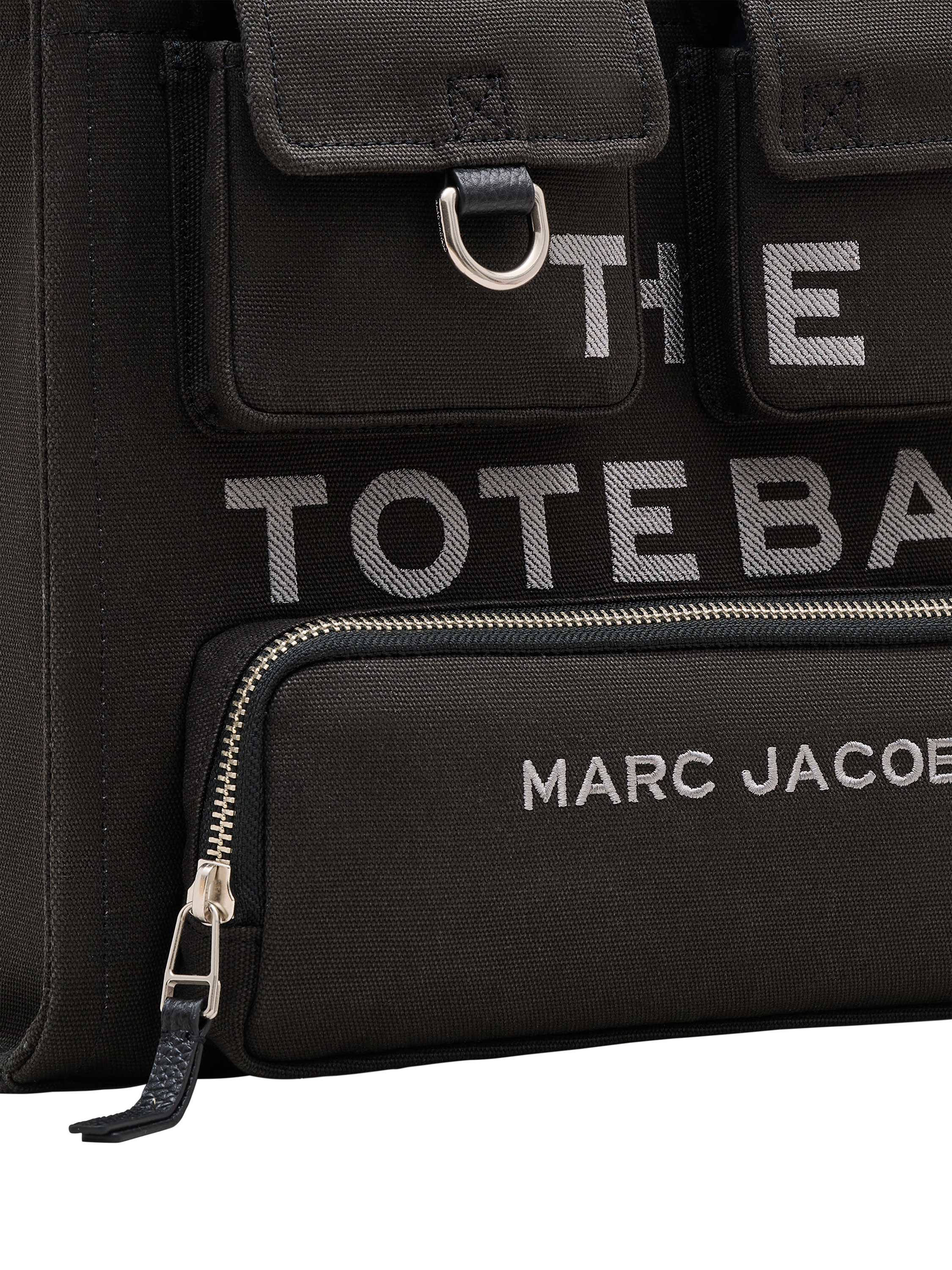 Product image 4 of 10, which shows Marc Jacobs The Medium Canvas Cargo Tote Bag, Black