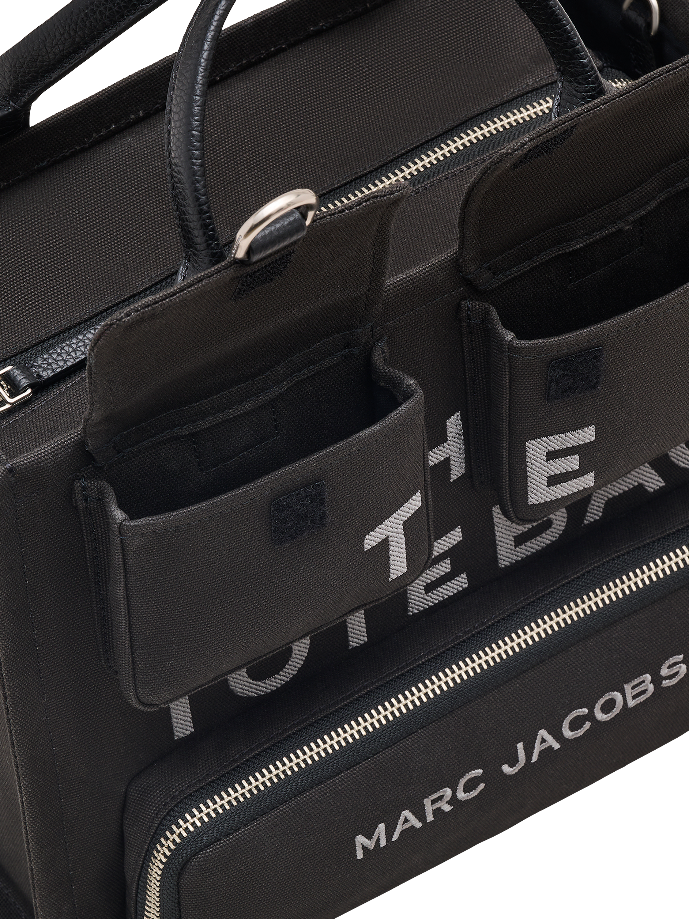 Product image 8 of 10, which shows Marc Jacobs The Medium Canvas Cargo Tote Bag, Black