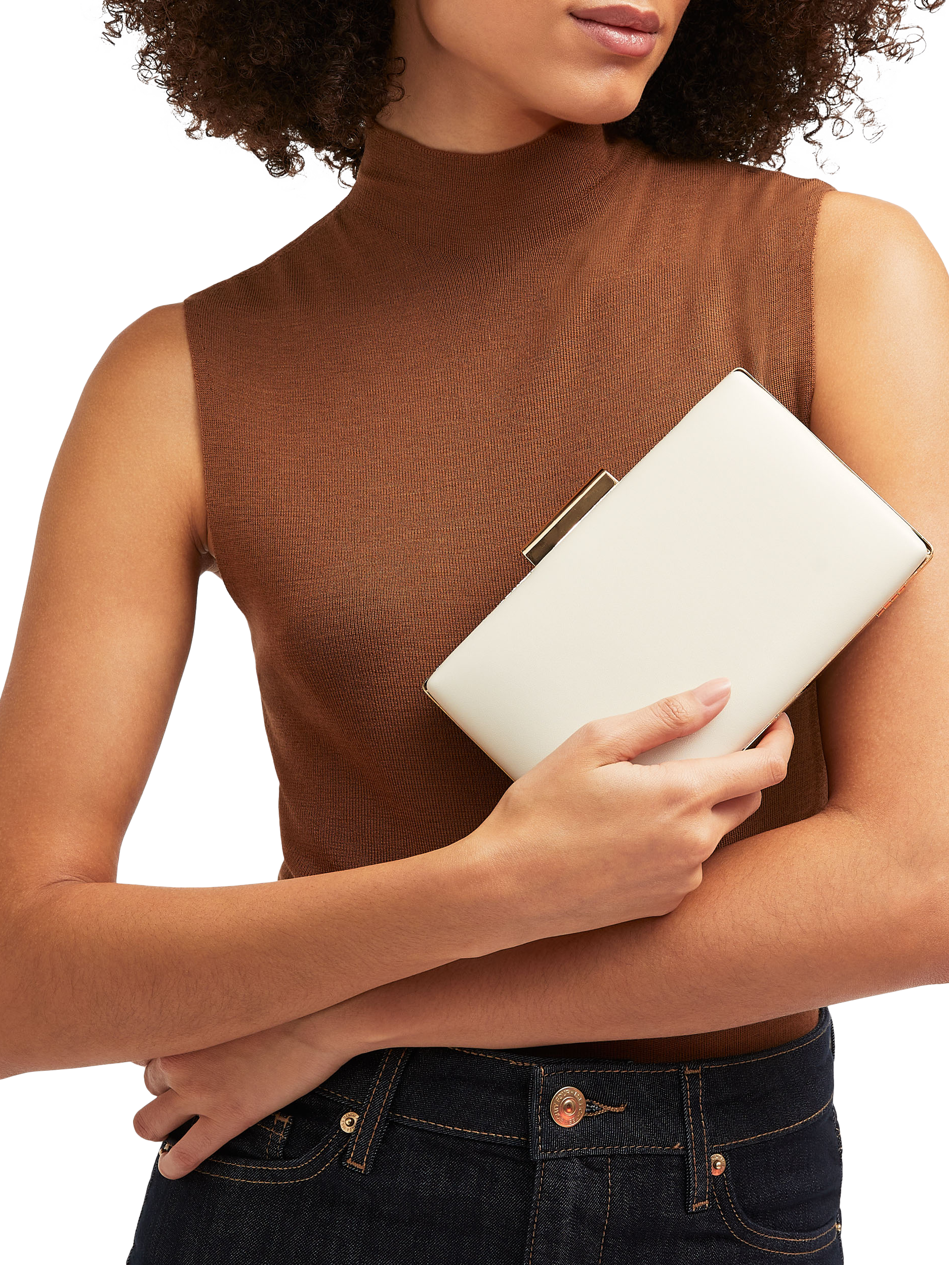 Product image 2 of 6, which shows Carvela Aintree Clutch Bag, Putty