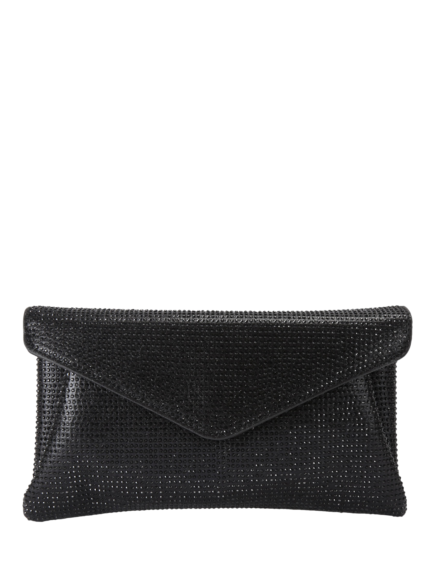 Product image 1 of 5, which shows Carvela Stargaze Embellished Envelope Clutch Bag, Black