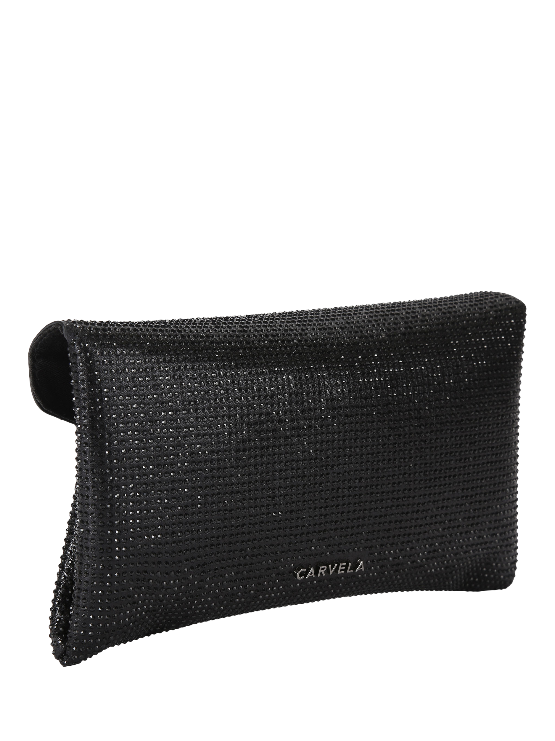 Product image 5 of 5, which shows Carvela Stargaze Embellished Envelope Clutch Bag, Black