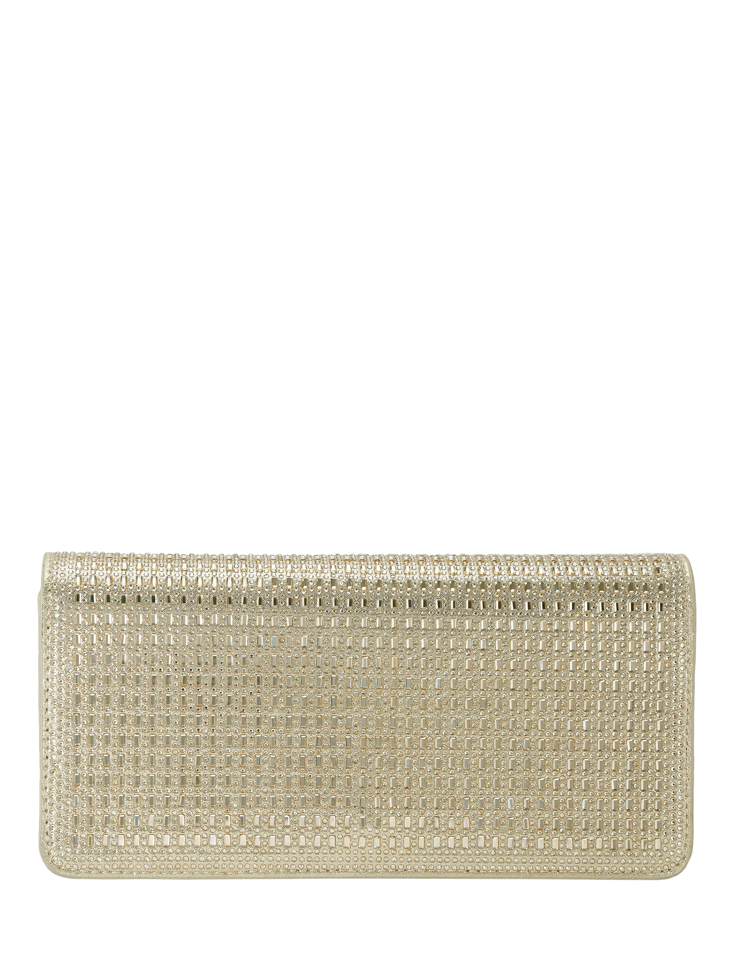 Product image 1 of 6, which shows KG Kurt Geiger Fleur Crystal Clutch Bag, Gold