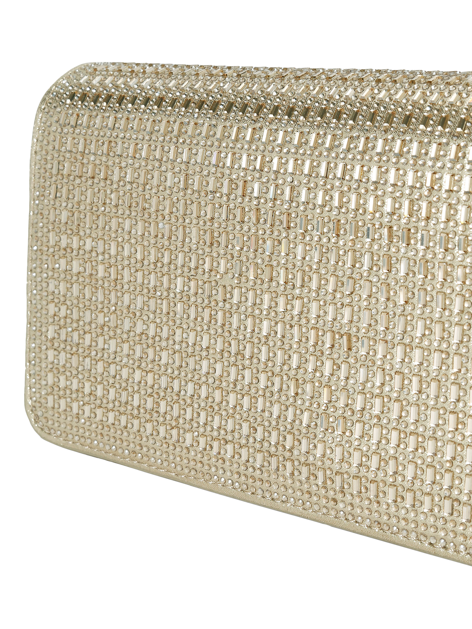 Product image 6 of 6, which shows KG Kurt Geiger Fleur Crystal Clutch Bag, Gold