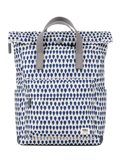 ROKA London Canfield B Recycled Nylon Rolltop Backpack, 15L, Denim Rain, Denim Rain