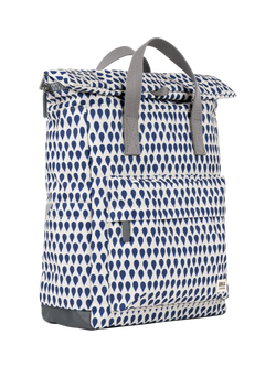 ROKA London Canfield B Recycled Nylon Rolltop Backpack, 15L, Denim Rain - view 2, Denim Rain