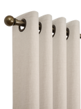 John Lewis Select Eyelet Curtain Pole with Ball Finial, Wall Fix, Dia.25mm, Brass Toned