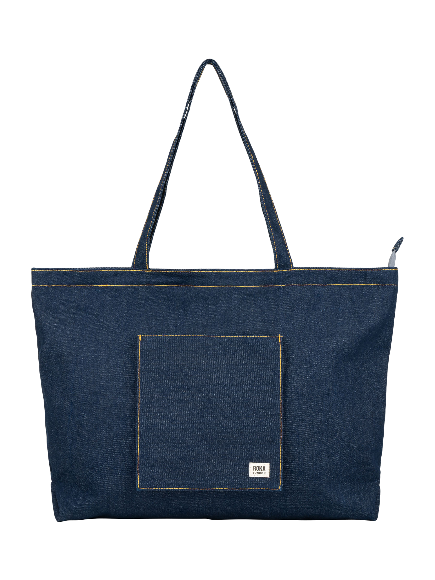 Product image 1 of 4, which shows ROKA London Portobello Tote Bag, Dark Denim