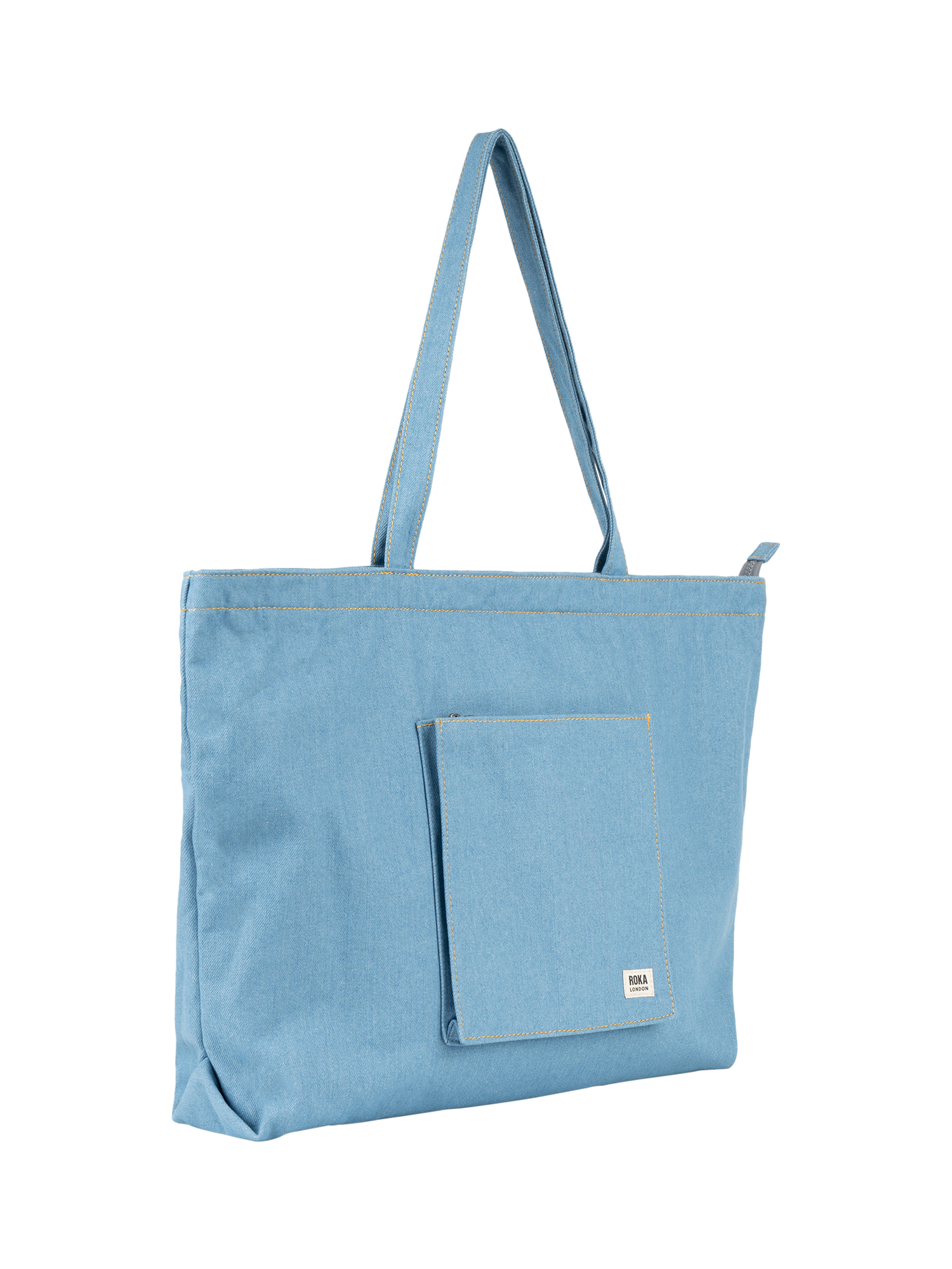 Product image 2 of 4, which shows ROKA London Portobello Tote Bag, Light Denim