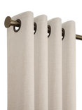 John Lewis Select Classic Eyelet Curtain Pole with Disc Finial, Wall Fix, Dia.25mm, Antique Brass