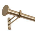 John Lewis Select Classic Eyelet Curtain Pole with Disc Finial, Wall Fix, Dia.25mm, Antique Brass