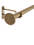 John Lewis Select Eyelet Curtain Pole with Hammered Disc Finial, Wall Fix, Dia.25mm, Brass Toned