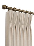 John Lewis Select Curtain Pole with Rings and Ball Finial, Wall Fix, Dia.25mm, Brass Toned