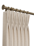 John Lewis Select Classic Curtain Pole with Rings and Disc Finial, Wall Fix, Dia.25mm, Brass Toned