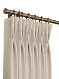 John Lewis Select Classic Curtain Pole with Rings and Stud Finial, Wall Fix, Dia.25mm, Brass Toned