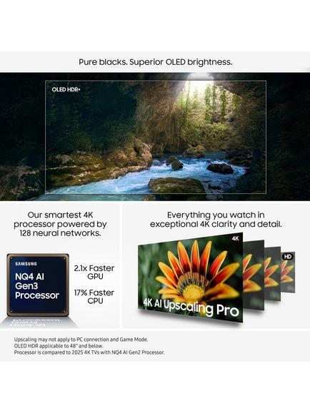 Samsung QE77S90F (2025) OLED HDR 4K Ultra HD Smart AI TV, 77 inch with Dolby Atmos, Black - view 2, Black