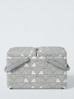 John Lewis Scion Spike Twin Lid Sewing Basket, Grey - view 2, Grey