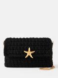 Mint Velvet Starfish Woven Crossbody Bag, Black
