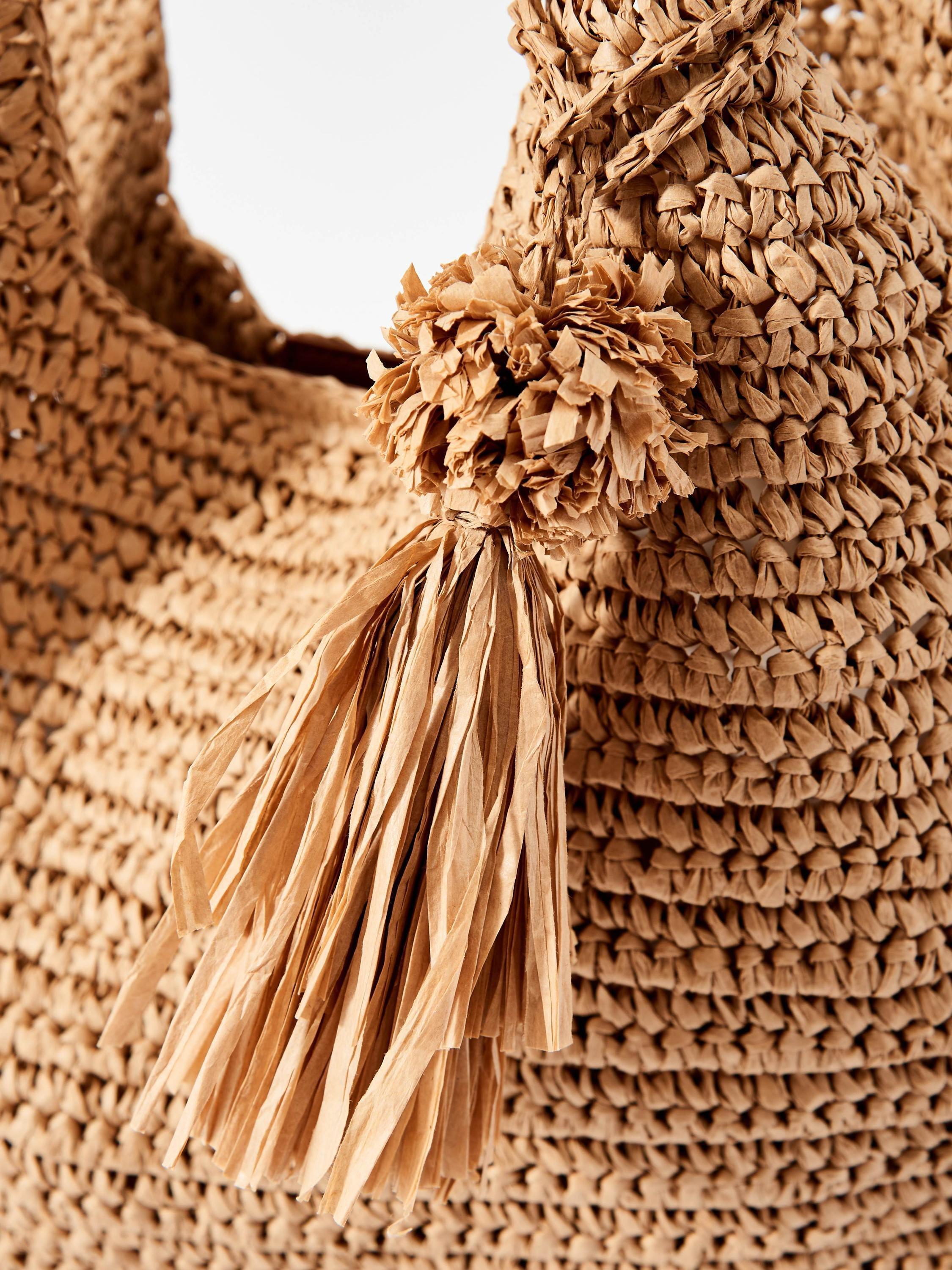 Product image 6 of 6, which shows Mint Velvet Woven Oversized Tote Bag, Natural