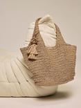Mint Velvet Woven Oversized Tote Bag, Natural