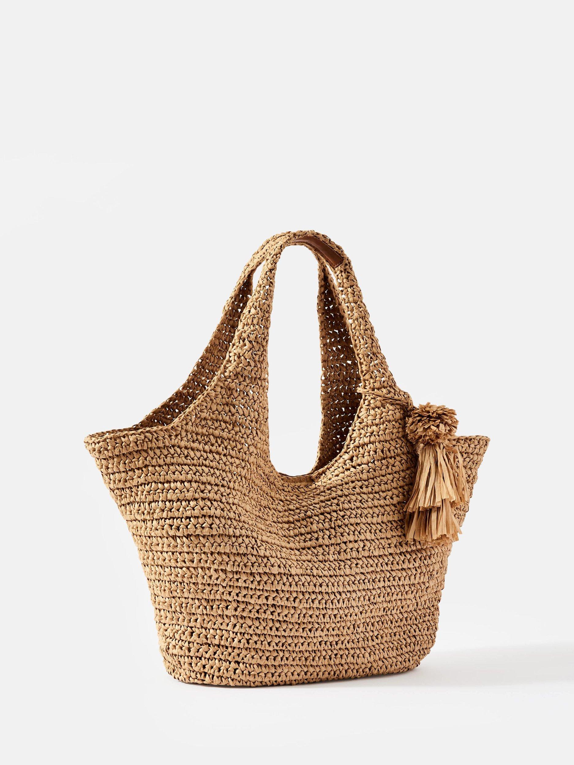 Product image 5 of 6, which shows Mint Velvet Woven Oversized Tote Bag, Natural