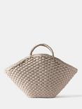 Mint Velvet Woven Wide Tote Bag, White