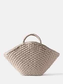 Mint Velvet Woven Wide Tote Bag, White, White