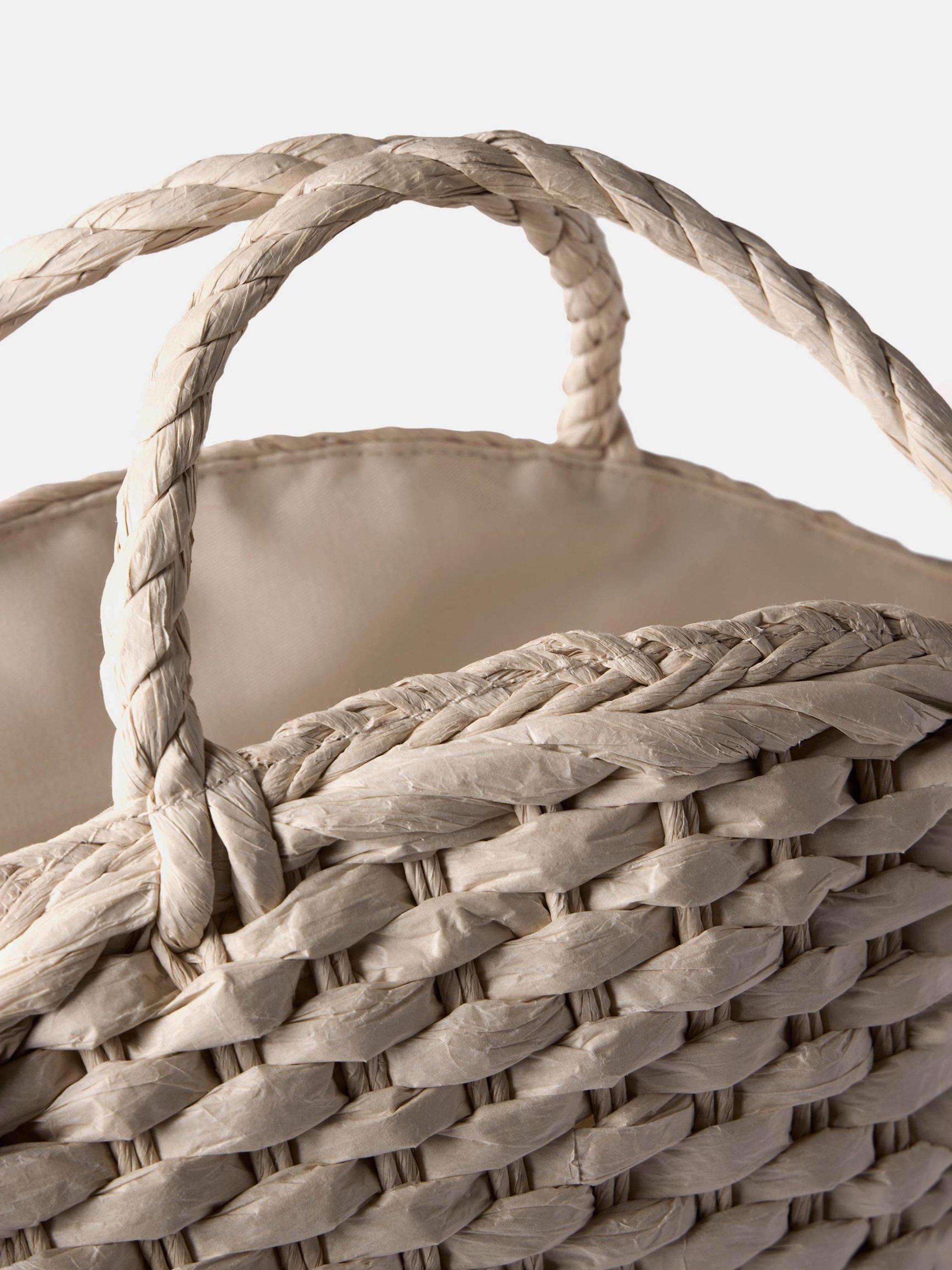Product image 2 of 3, which shows Mint Velvet Woven Wide Tote Bag, White