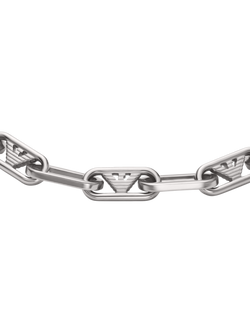 Emporio Armani Men's Twisted Link Chain Bracelet, Silver - view 2, Silver