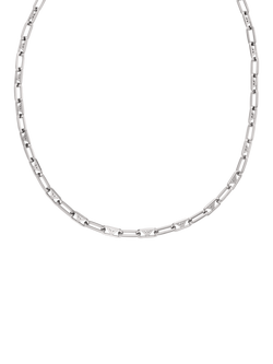 Emporio Armani Men's Twisted Link Chain Necklace, Silver, Silver