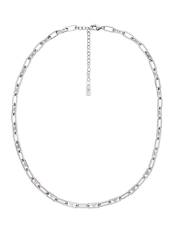 Emporio Armani Men's Twisted Link Chain Necklace, Silver - view 2, Silver