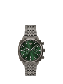 Emporio Armani AR11689 Men's Chronograph Bracelet Strap Watch, Green, Green