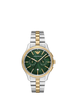 Emporio Armani AR11692 Men's Chronograph Bracelet Strap Watch, Green, Green