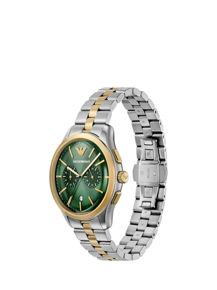 Emporio Armani AR11692 Men's Chronograph Bracelet Strap Watch, Green - view 2, Green