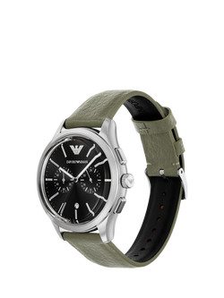 Emporio Armani AR11693 Men's Stainless Steel Mirum Strap Watch, Green - view 2, Green