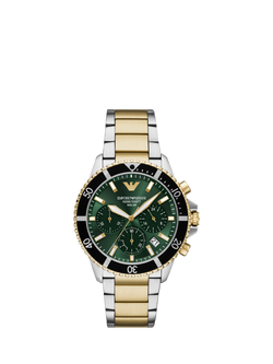 Emporio Armani AR11695 Men's World Explorer Solar Bracelet Watch, Green, Green