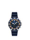 Emporio Armani  AR11696 Men's World Explorer Solar Silicone Watch, Blue