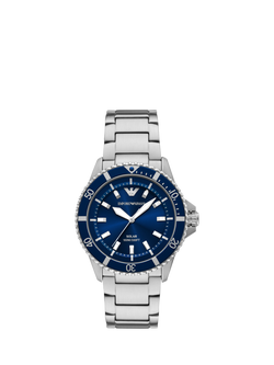 Emporio Armani AR11697 Men's World Explorer Solar Bracelet Watch, Blue, Blue
