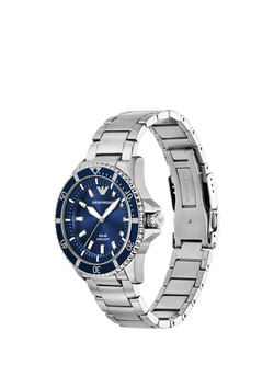 Emporio Armani AR11697 Men's World Explorer Solar Bracelet Watch, Blue - view 2, Blue
