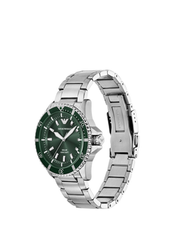 Emporio Armani AR11698 Men's World Explorer Solar Bracelet Watch, Green - view 2, Green