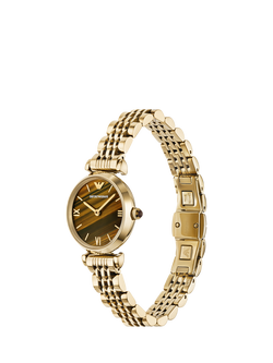 Emporio Armani AR11703 Women's Tigers Eye Bracelet Strap Watch, Brown - view 2, Brown