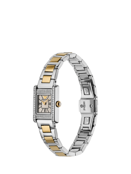 Emporio Armani AR11704 Women's Crystal Bracelet Strap Watch, Silver - view 2, Silver
