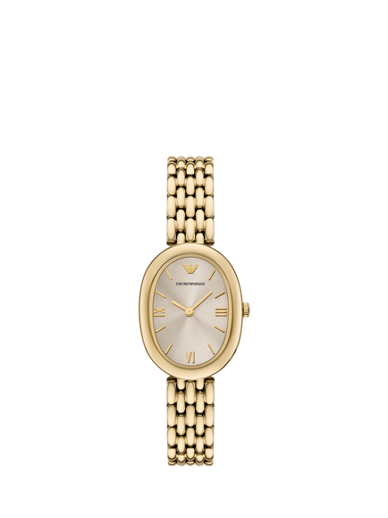 Emporio Armani AR11707 Women's Oval Bracelet Strap Watch, Gold, Gold