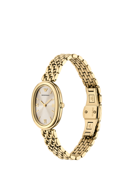 Emporio Armani AR11707 Women's Oval Bracelet Strap Watch, Gold - view 2, Gold
