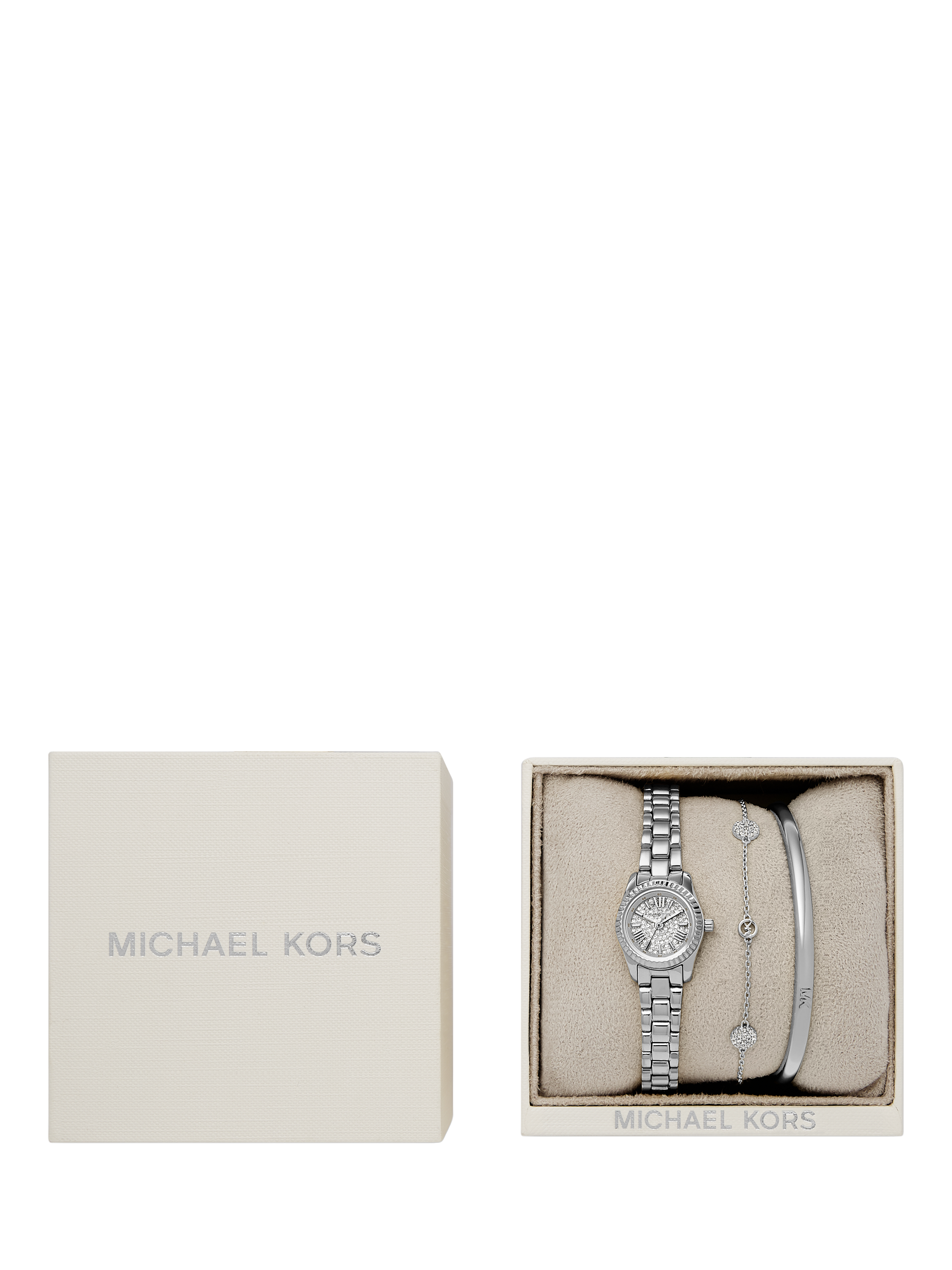 Product image 4 of 4, which shows Michael Kors MK4948 Women's Micro Lexington Watch Gift Set, Silver