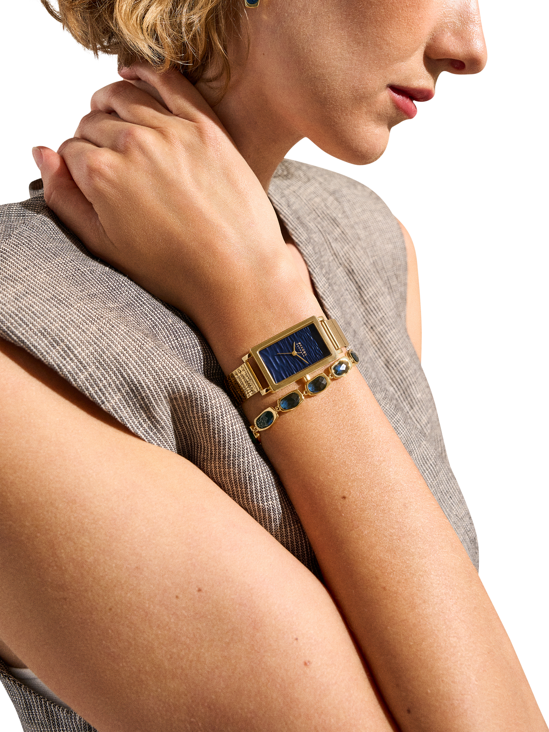 Skagen SKW3169 Women's Rectangle Mesh Bracelet Watch, Blue