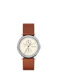 Skagen SKW6942 Men's Round Leather Strap Watch, White