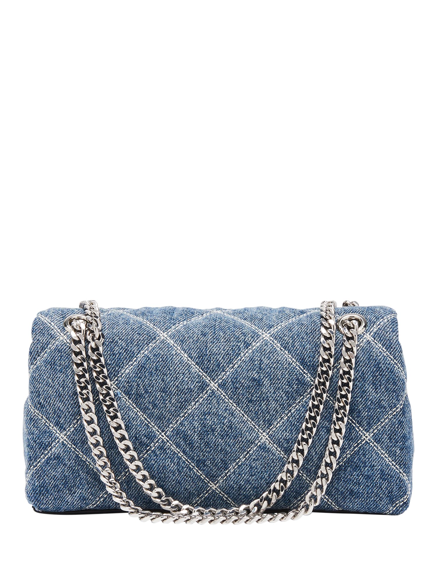 Product image 2 of 4, which shows Marc Jacobs Quilted Cotton Dual Chain Bag, Light Wash Indigo