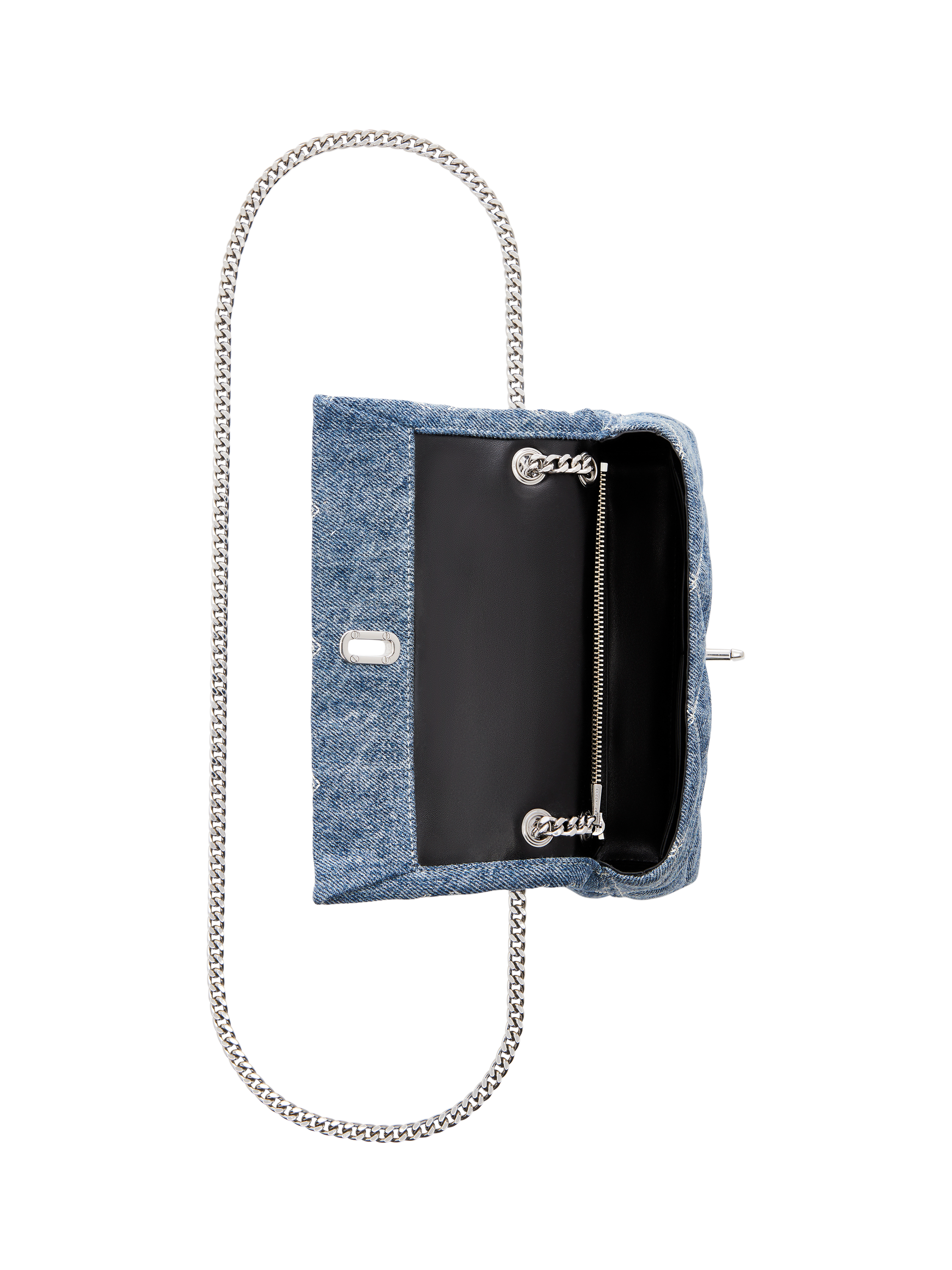 Product image 4 of 4, which shows Marc Jacobs Quilted Cotton Dual Chain Bag, Light Wash Indigo