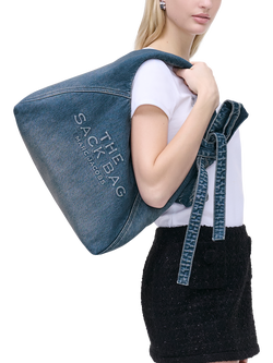 Marc Jacobs Denim The Sack Shoulder Bag, Medium Wash Indigo - view 2, Medium Wash Indigo